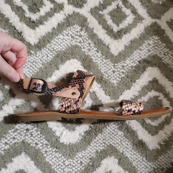 Like New Rock & Candy Bayrose Brown Snake Print Sandals - Picture 4 of 8